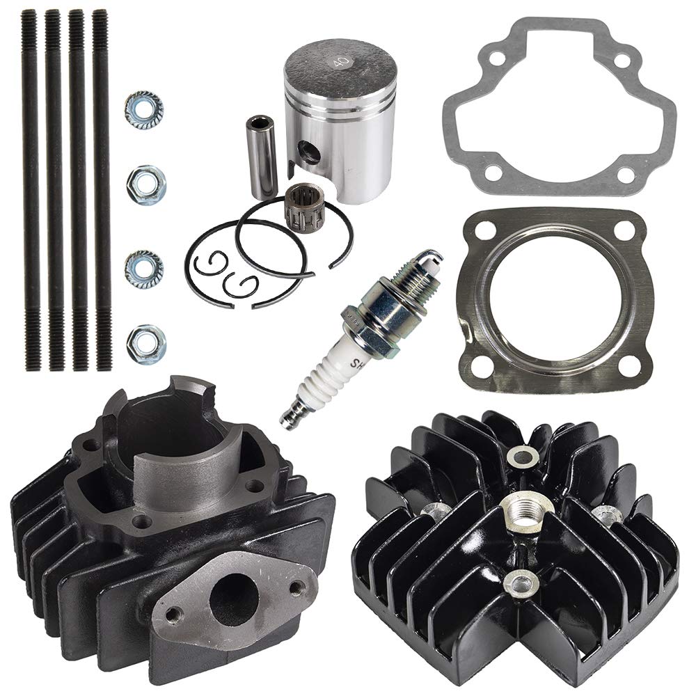 Niche 50Cc Engine Piston Cylinder Head Gasket Top End Kit For Yamaha Pw50 Qt50 Towny 3L5-11311-01-00 95380-06600-00