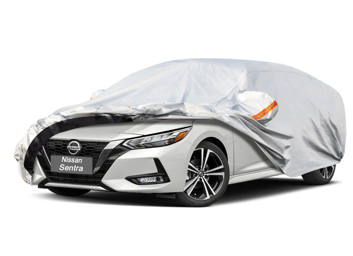 Gunhyi 6 Layer Car Cover Custom Fit Nissan Sentra (2000-2025) Waterproof All Weather, Heavy Duty Outdoor Snow Sun Rain Uv Protec