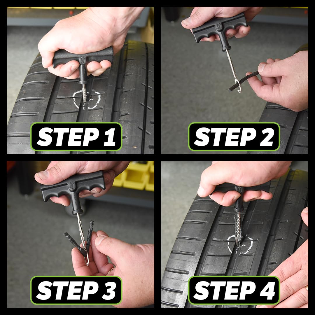 Slime 20133 Tire Repair Tackle Kit, Large, Contains Strings, Tools And Pencil Gauge, 9 Pieces