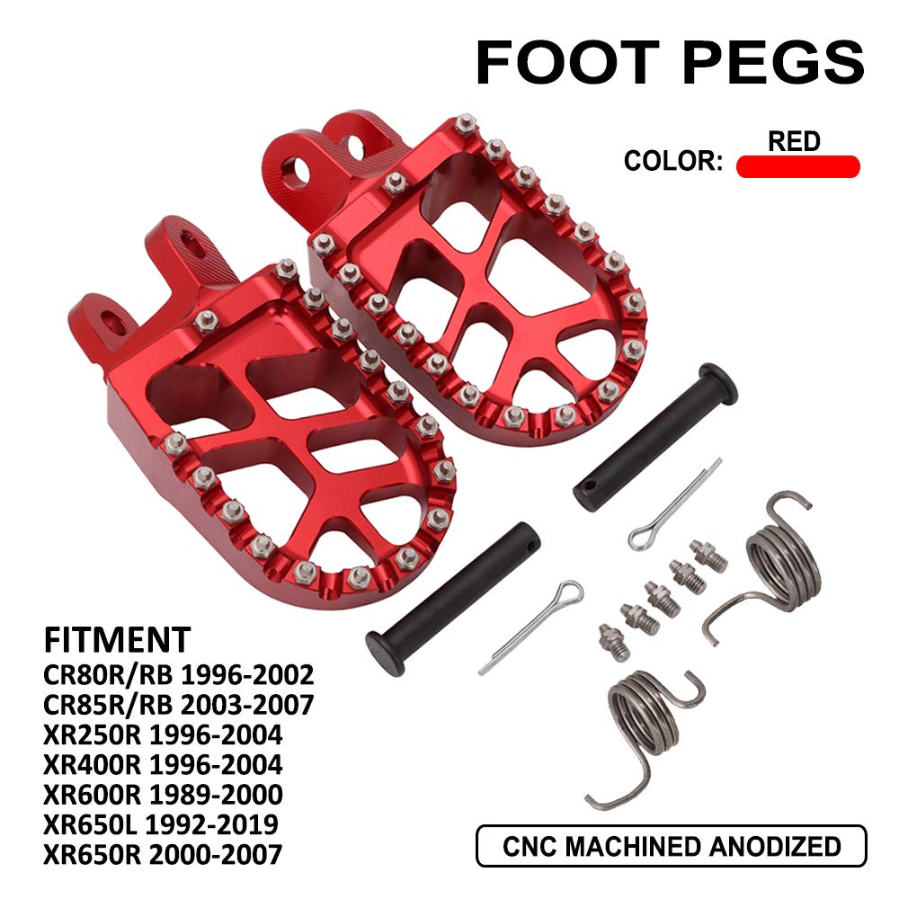 Jfg Racing Dirt Bike Foot Pegs,Billet Footpegs Pedal Rest For Xr650L 92-21/Xr600R 89-00/Klx250 06-20/Klx250S 09-14/Klr650 87-07/