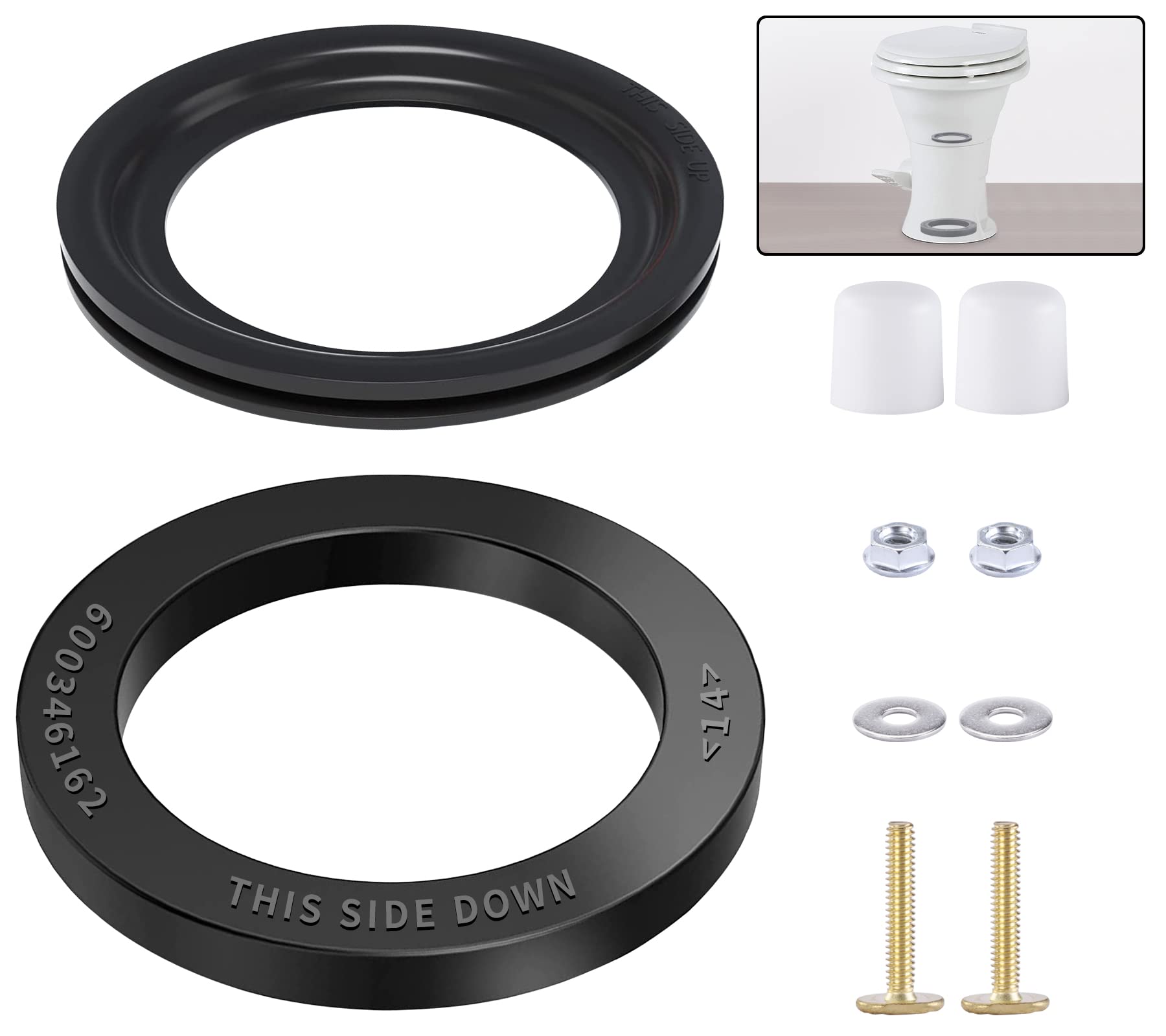 Boeemi Rv Toilet Seal Kit Compatible With Dometics 300/310/320 Series To Replace 385311652 Camper Bowl Seal Part And 385311658 F