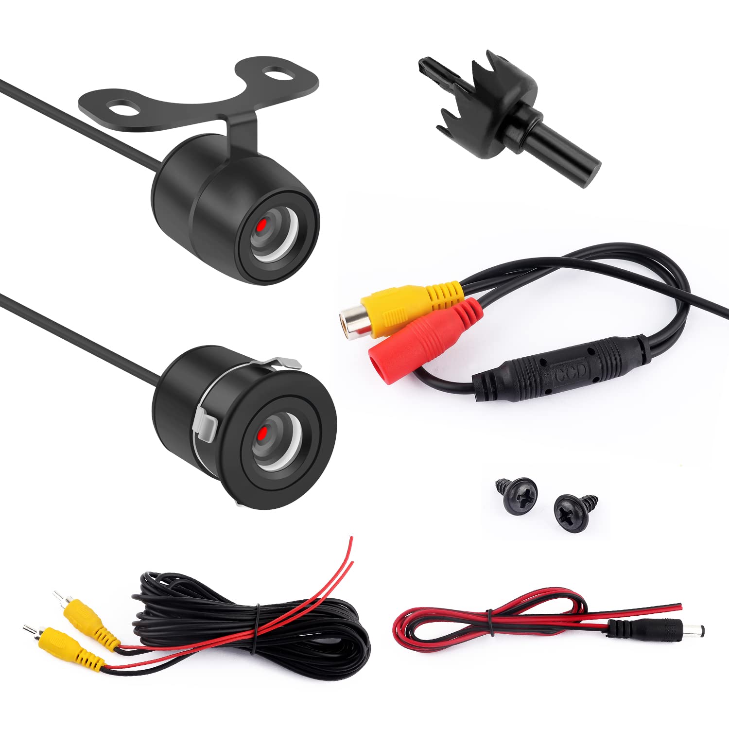 Car Reverse Backup Camera - [Hd Night Vision] [170Wide Angle] Front Side Rear View Camera With Dual Purpose Design - Waterproof