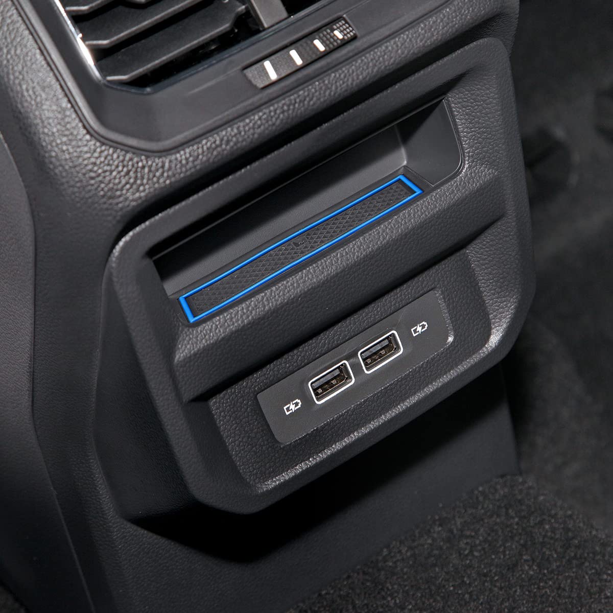 Auovo Anti Dust Cup Holder Insert Liners For Volkswagen Vw Taos Accessories 2024 2023 2022 Custom Fit Interior Mats 5Pcs (Blue)