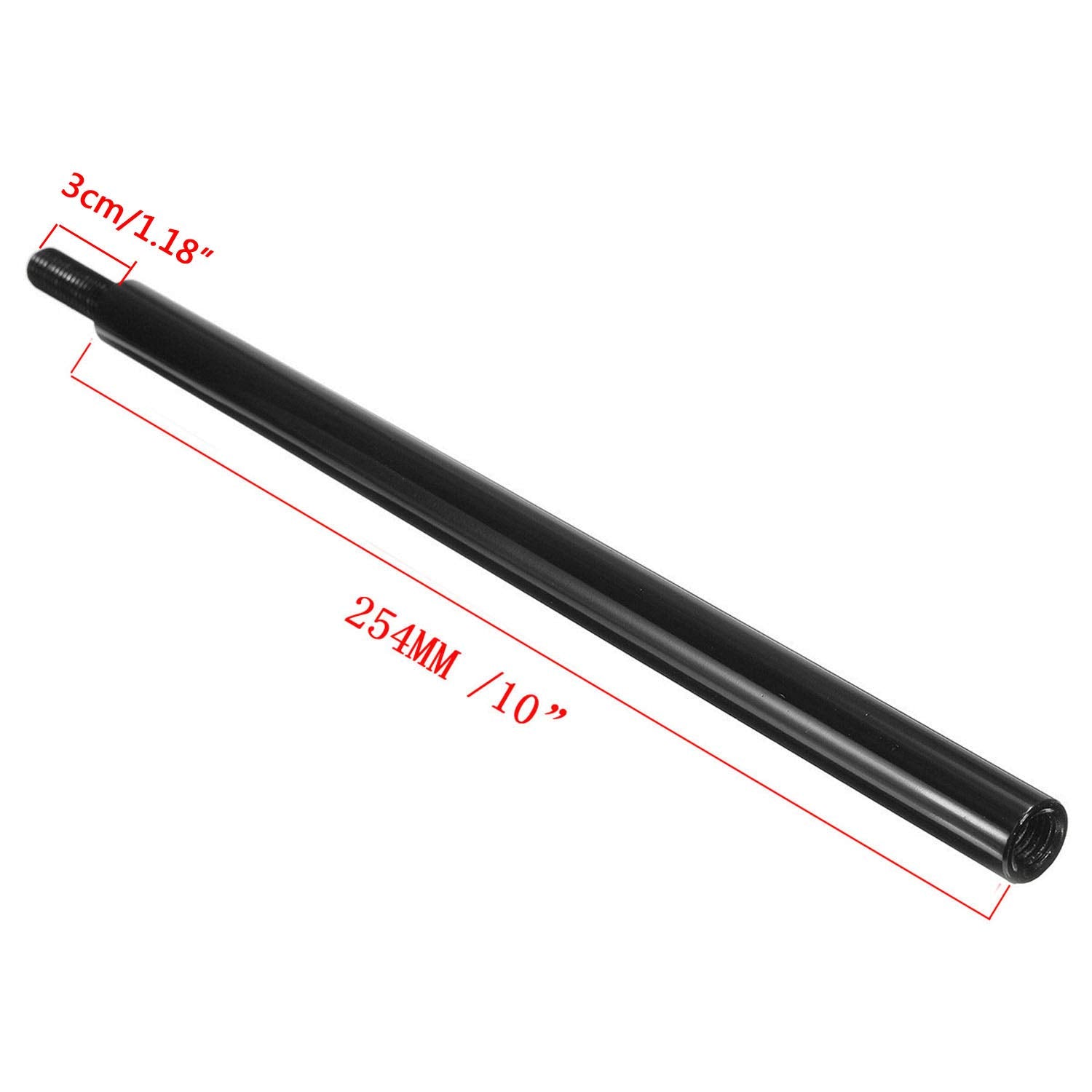 Pursuestar 10 Inch Black Aluminum Shift Knob Extender Extension For 5 6 Speed Manual Gear Shifter Lever 12X1.25