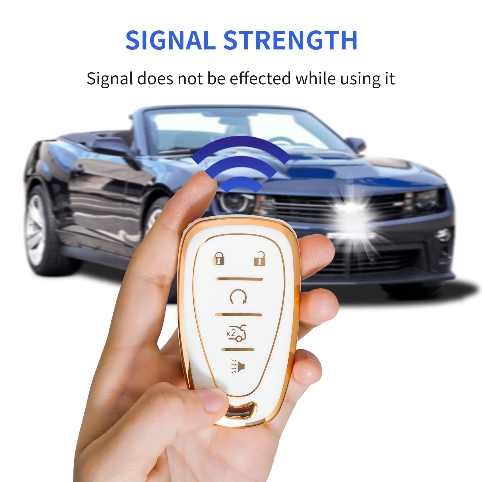 Offcurve For Chevrolet Car Key Fob Cover Case Soft Tpu Full Car Key Shell Car Accessories Remote Key Protector Compatible With Chevrolet Chevy Equinox Malibu Camaro Traverse Smart Key