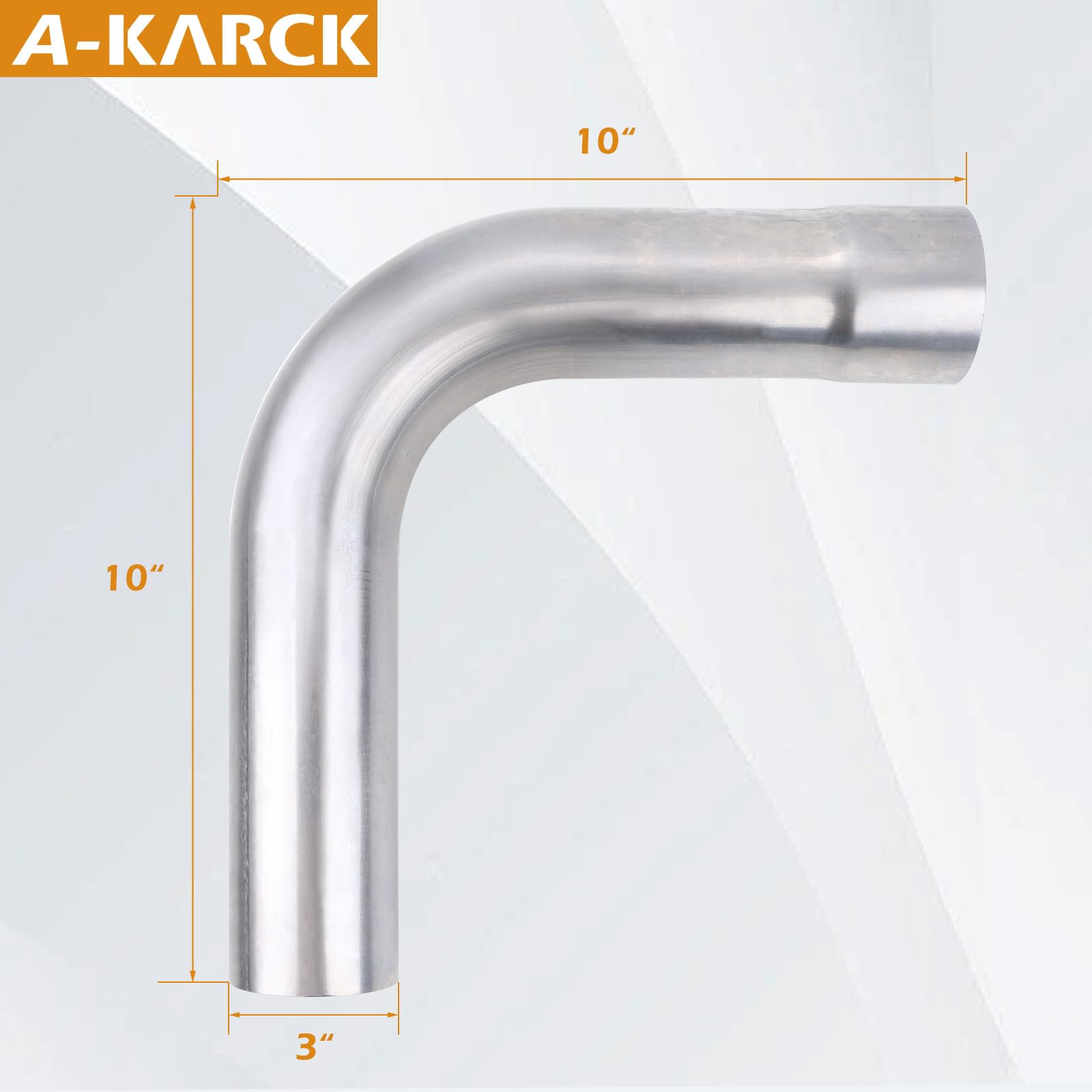 A-Karck Exhaust 90 Degree Tube 3'' Od, Mild Steel Exhaust Pipe Mandrel Bend, Custom Your Own Exhaust System