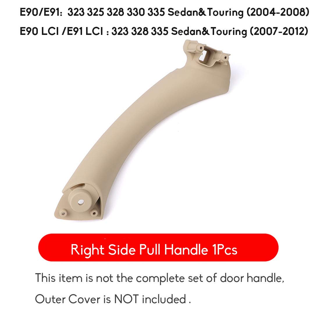 Jaronx For Bmw 3 Series E90/E91 Door Pull Handle, Right Front/Right Rear Door Handle Inner Door Support Bracket Passenger Side D