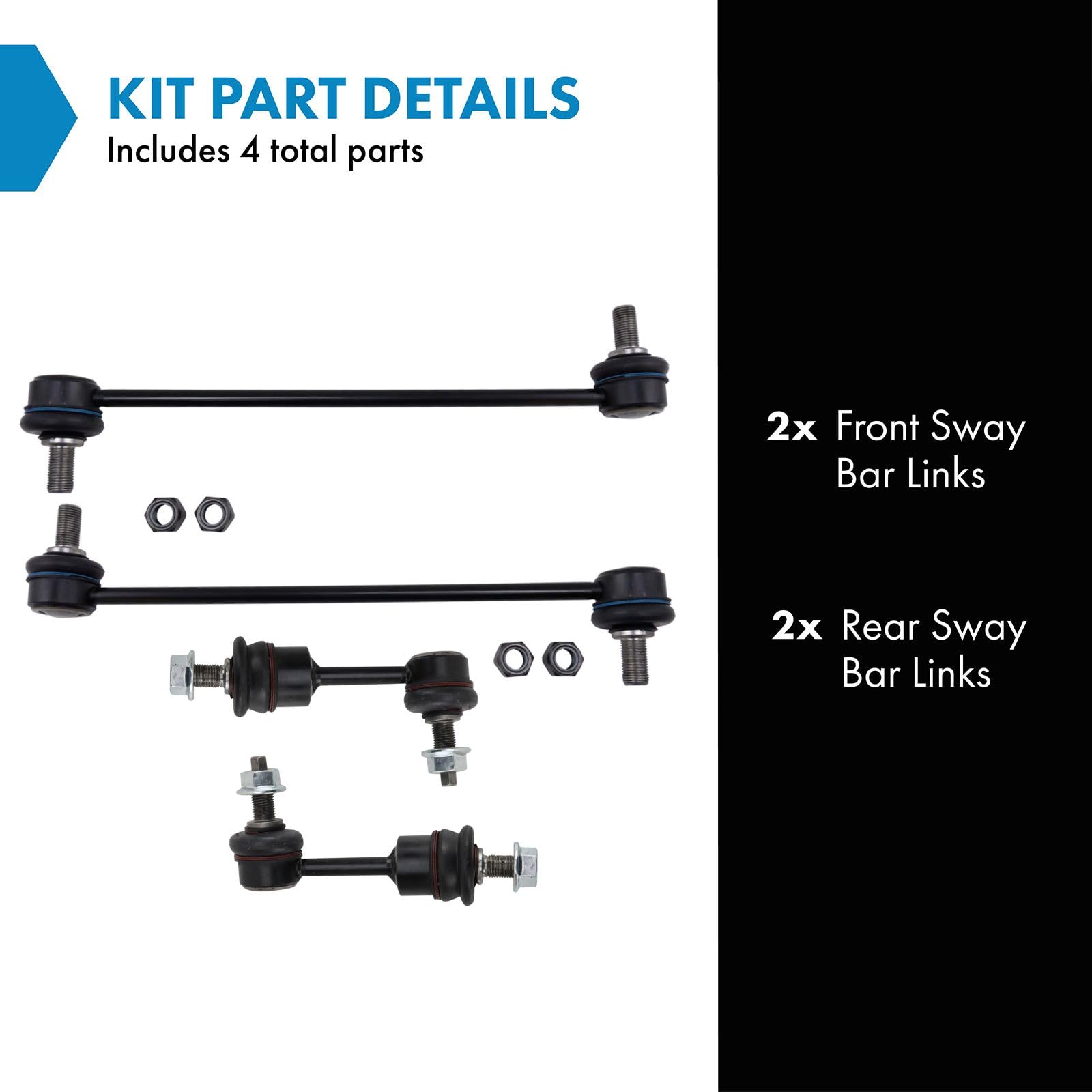 Trq Front & Rear Sway Bar Stabilizer Link Set Compatible With 2016-2019 Hyundai Tucson 2017-2020 Kia Sportage