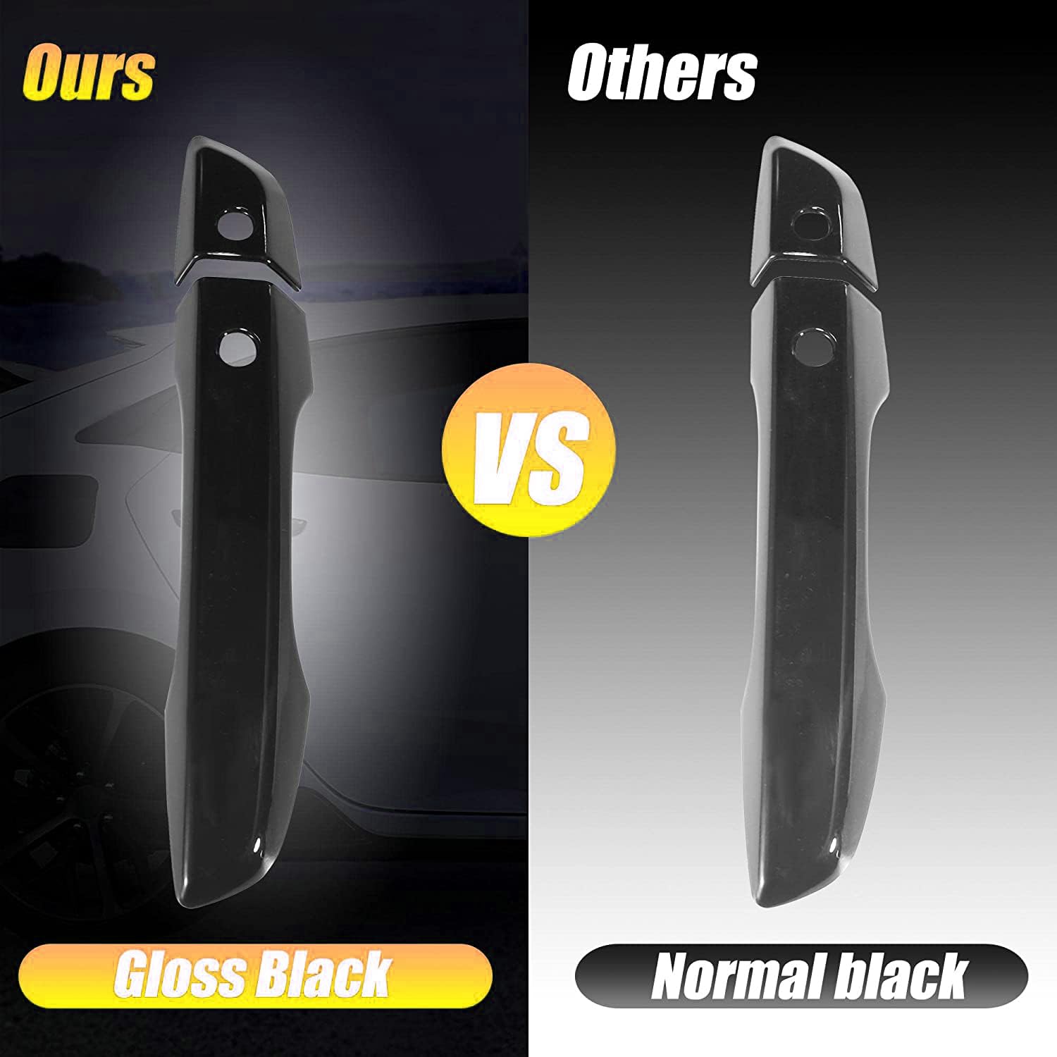 Unifizz 4Pcs Vehicle Door Lacth Handle With Smart Key Hole 10Th Gen For Honda Civic 2016-2021 Glossy Black Exterior Door Handle Trim Cover Left Hand Drive