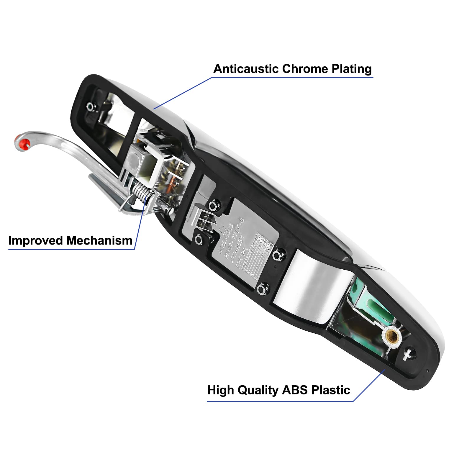 Exterior Rear Right Door Handle Passenger Side Compatible With 2007-2013 Chevrolet Chevy Silverado Tahoe Avalanche Suburban, Gmc Sierra Yukon Xl Denali, Cadillac Escalade Esv | Replaces Oe 15915660