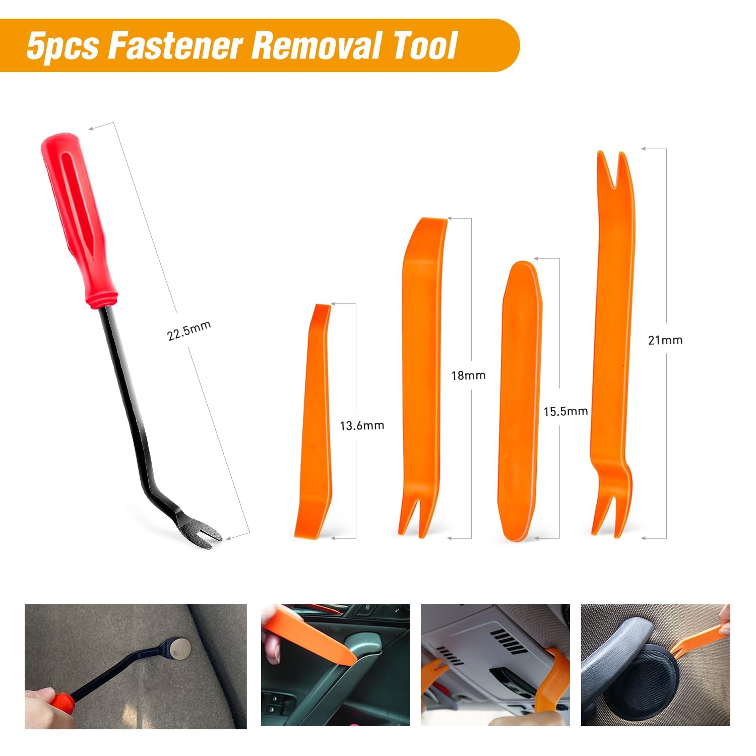 Gooacc 200Pcs Car Plastic Rivets Fasteners Push Retainer Kit, 10 Most Popular Sizes Auto Push Pin Rivets,For Tesla Body Interior