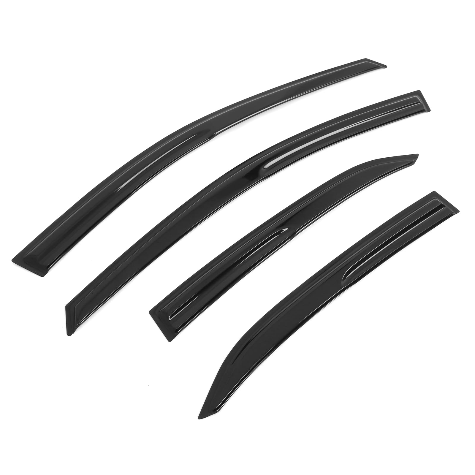 Ikon Motorsports Tape On Side Window Wind Deflectors, Compatible With 2018-2024 Toyota Camry, Mugen V2 Style Acrylic Smoke/Tinte