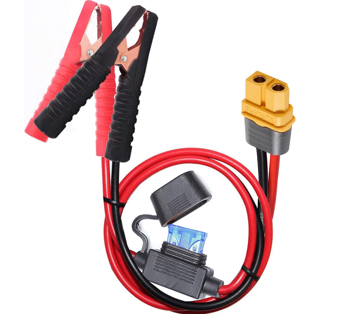 Yetor 10Awg Alligator Clips,Xt60 Quick Release Adapter To Alligator Clips With 2Ft,Battery Alligator Clips Clamp To Xt60 Extensi