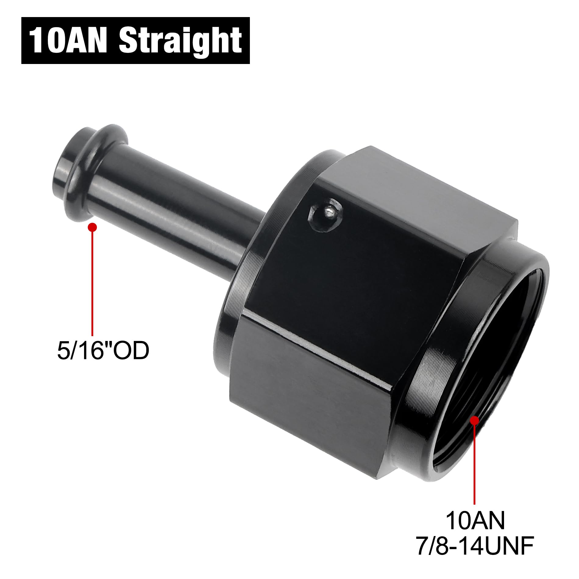 EVIL ENERGY 10AN Female to 5/16 '' Barb Hose Fitting Straight Swivel