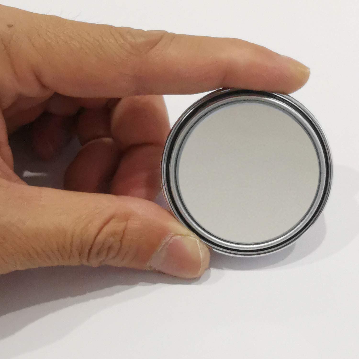 2Pcs Mini Small Blind Spot Mirror,Yusheng 1.57'(40Mm) Smaller Round Hd Glass Convex Rear View Mirror,Strong Adhesive Mirror For Car, Vehicles(1-9/16'(40Mm), Silver Frame)