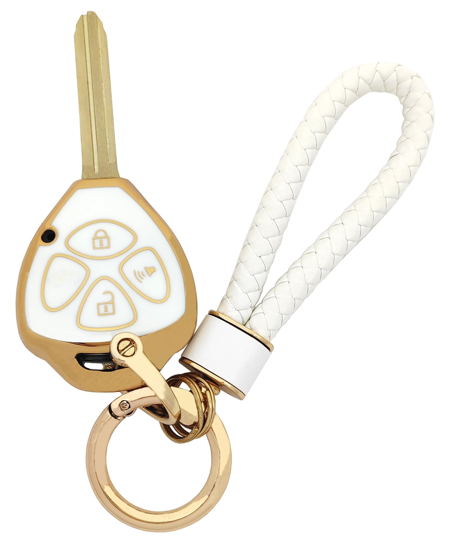 Arruweer Key Fob Cover Fit For Toyota 2008-2013 Avalon / 2007-2011 Camry / 2008-2013 Corolla / 2009-2014 Venza Keyless Entry Key