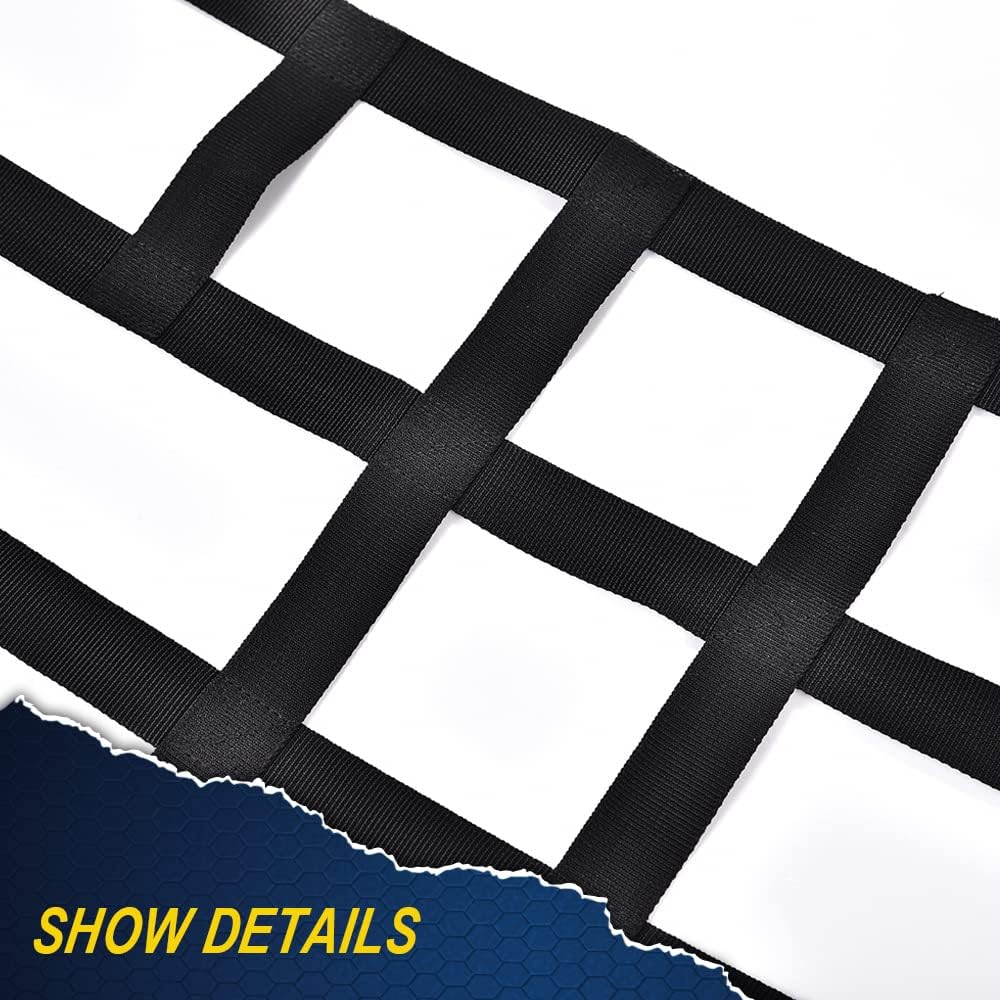 Pit66 Black Nerf Bar Nets Compatible With Atv Honda Trx450R 400Ex 400X 300Ex 300X Webbing 2006-2011