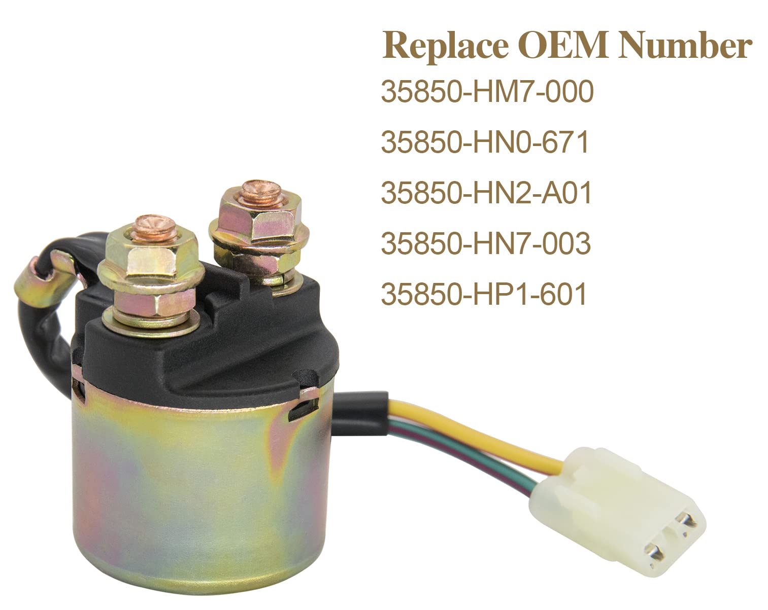 2Pcs Starter Solenoid Relay Compatible For Honda Trx90 Trx300 Trx350 Trx400 Trx420 Trx450 Trx450Es Trx500 Trx650 Trx680 Fourtrax