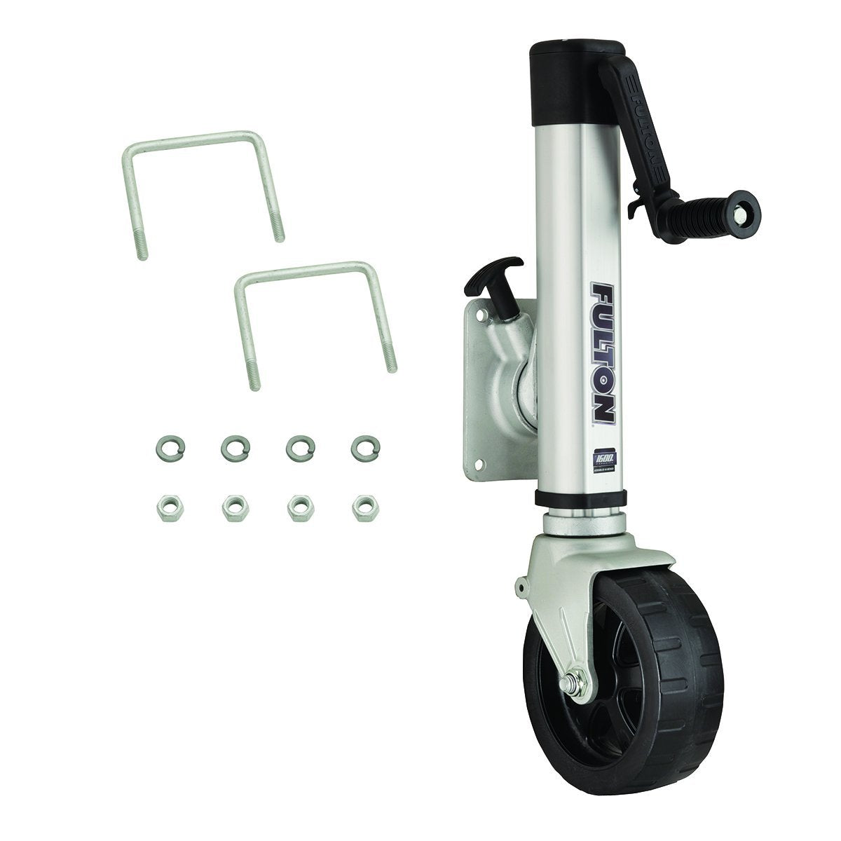 Fulton 1413040134 F2 Wide Track Trailer Tongue Jack, 1,600 Lbs., Silver