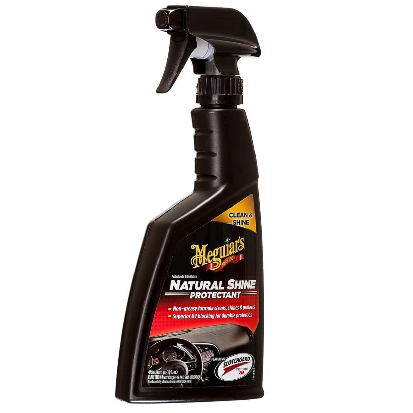 MEGUIARS Natural Shine Interior Dash & Trim Protectant Non Greasy Formula Cleans, Restores, Shines & Protects