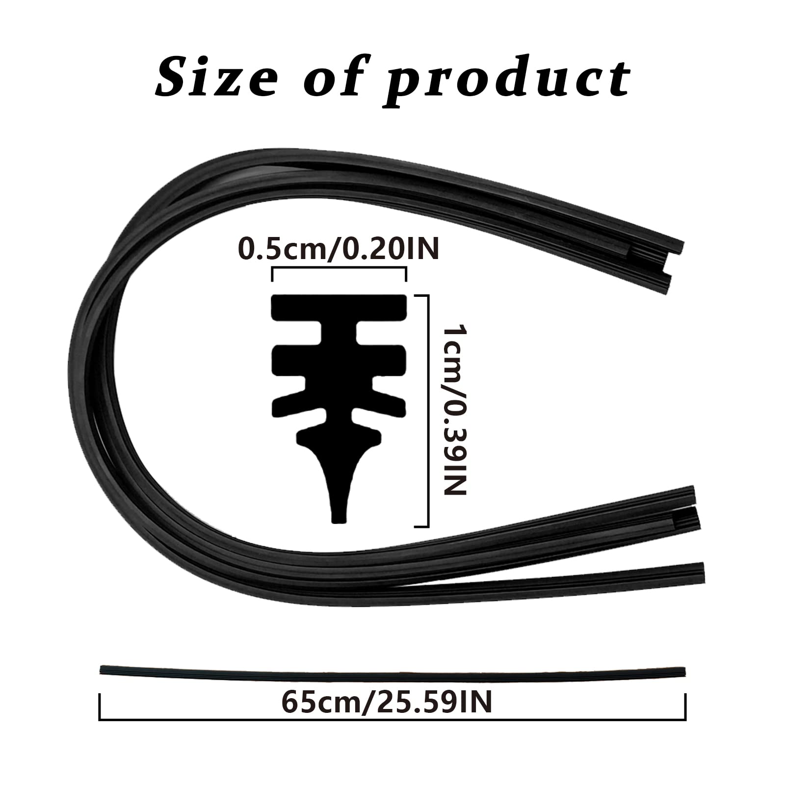 4 Pack Windshield Wiper Blades Refills, Diy Adjustable Car Windscreen Wiper Rubber Strips, Frameless Window Boneless Insert Sili