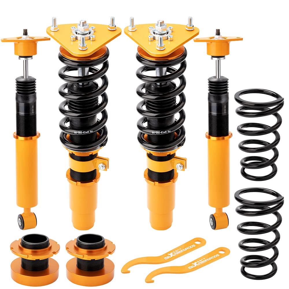 Maxpeedingrods Height Adjustable Coilovers For Mazda 3 Bl 2009-2013, For Mazda 3 Bk 2004-2009, Spring Shock Absorber Struts Coilovers Suspension Kit Lowering Kit, Gold