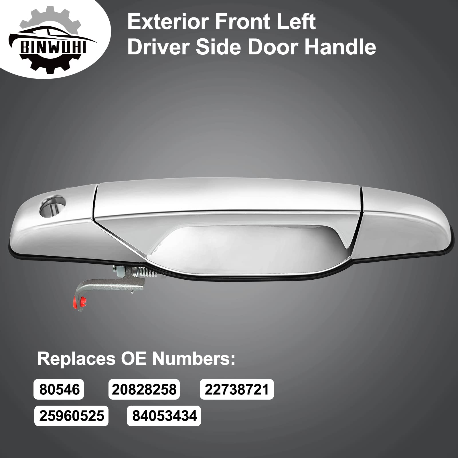 Exterior Front Driver Side Door Handle Compatible With 2007-2013 Cadillac Escalade, Chevrolet Chevy Silverado Tahoe Avalanche Suburban, Gmc Sierra Yukon Xl Denali, Replace# 20828258 22738721 84053434