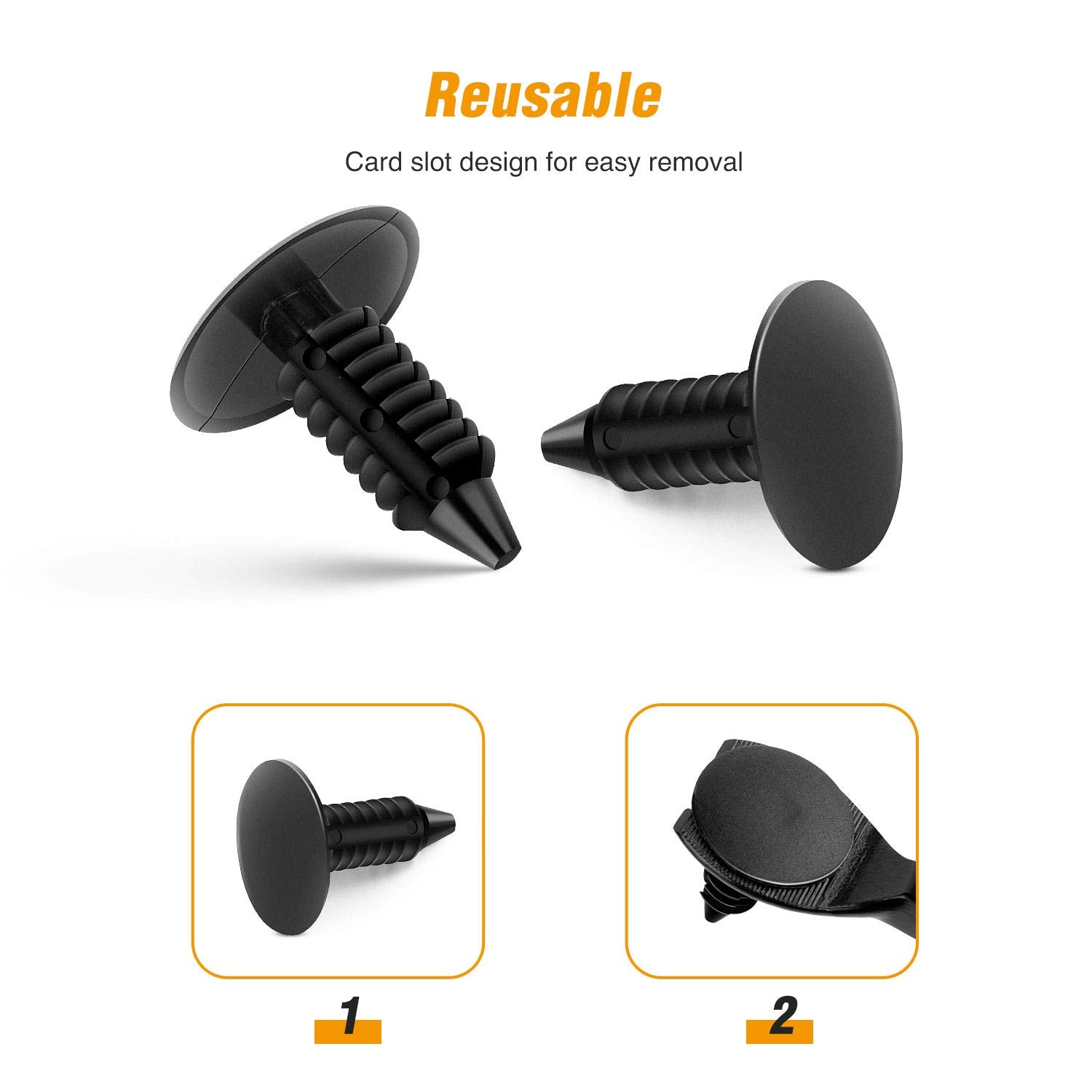 GOOACC Nylon Bumper Fastener Rivet Clips Fender& Bumper Shield Retainer for GM, Ford & Chrysler 7mm Hole Retainer Auto Body Clip