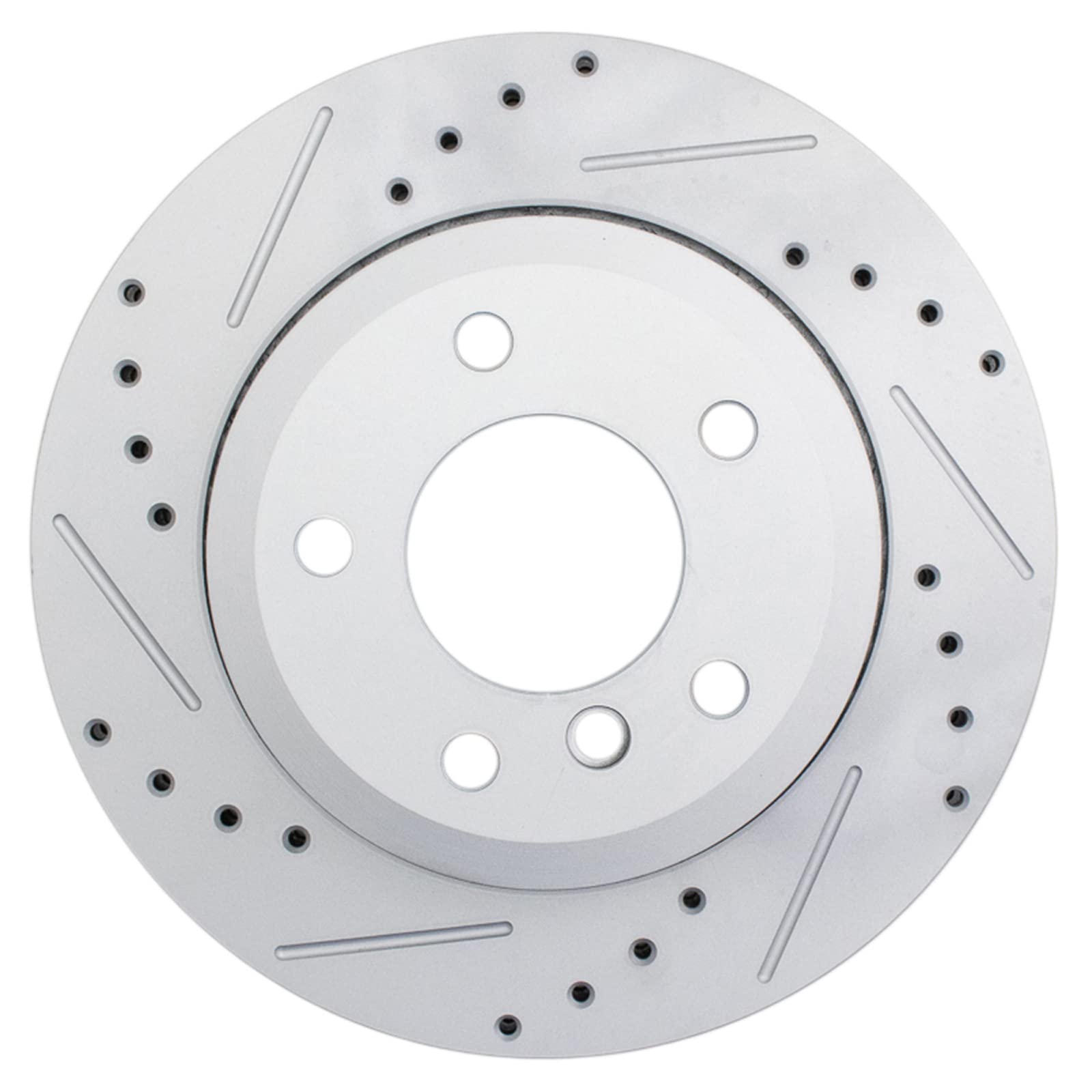 Trq Rear Performance Brake Rotors Set Premium G-Coated Cross Drilled & Slotted Compatible With 2006-2007 Bmw 525Xi 2010 528I 200