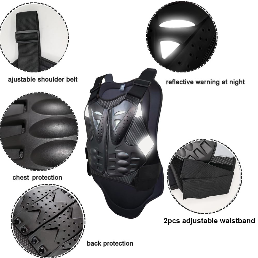 Motorcycle Accessories , Elbow Knee Pads and Chest Protector Motocross Gear for Men and Women, Dirt Bike Gear Chest Armor, Back