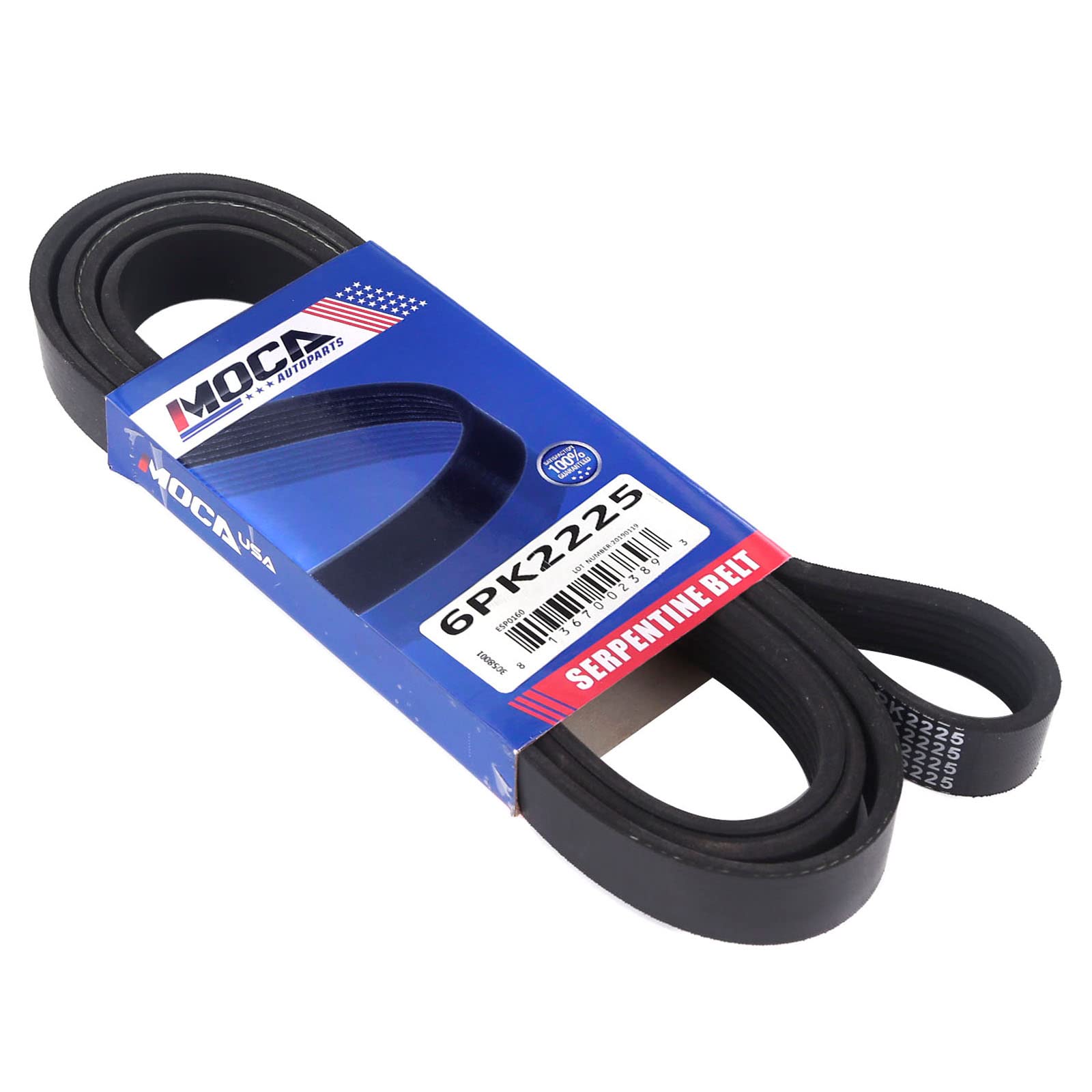 Moca 6Pk2225 Quality Serpentine Belt For 1990-2007 Express 1500 & Dodge Ram 1500 / Dakota & Gmc Cadillac 3.7-5.7L