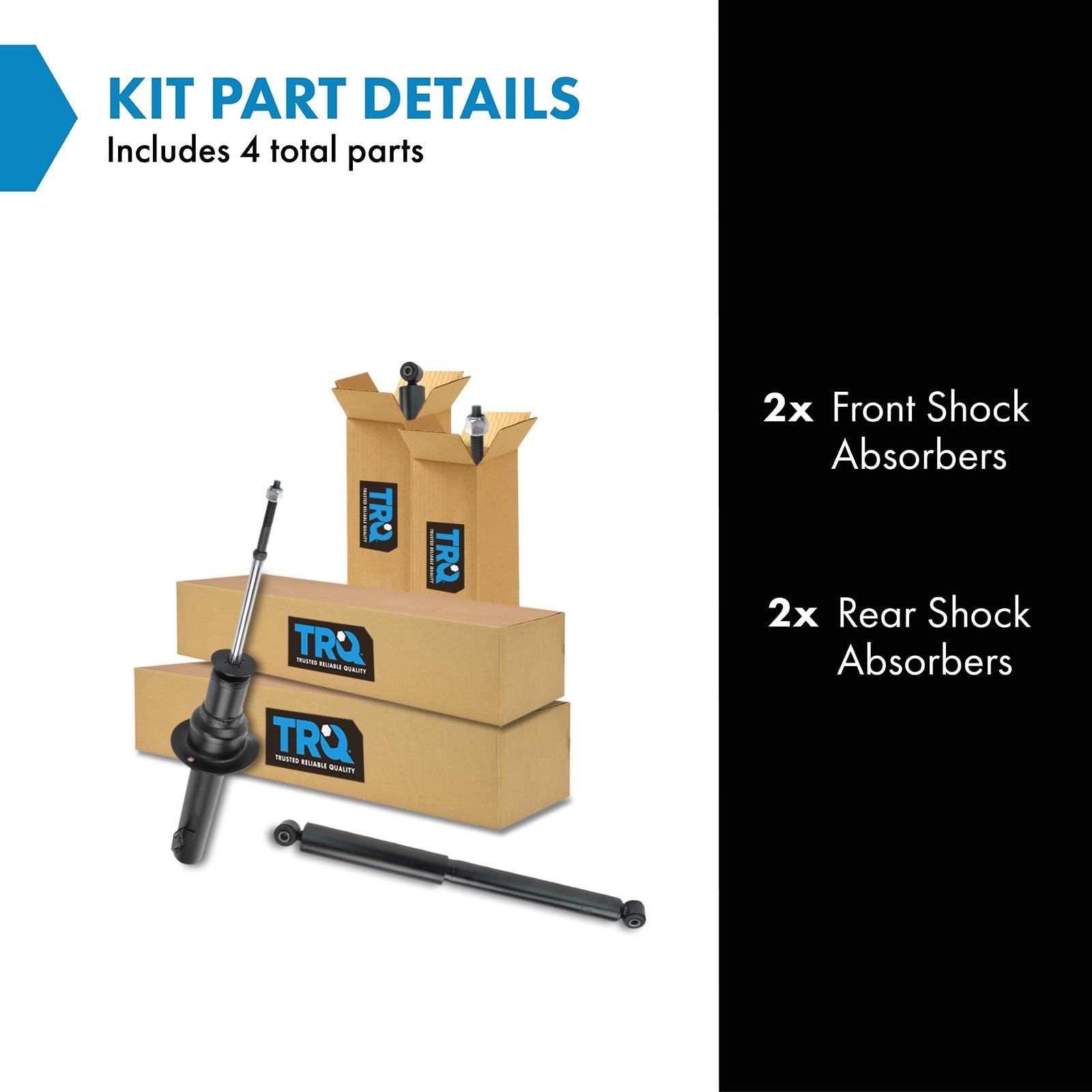 Trq Front And Rear Shock Absorber Set Compatible With 2006-2010 Jeep Commander 2005-2010 Grand Cherokee