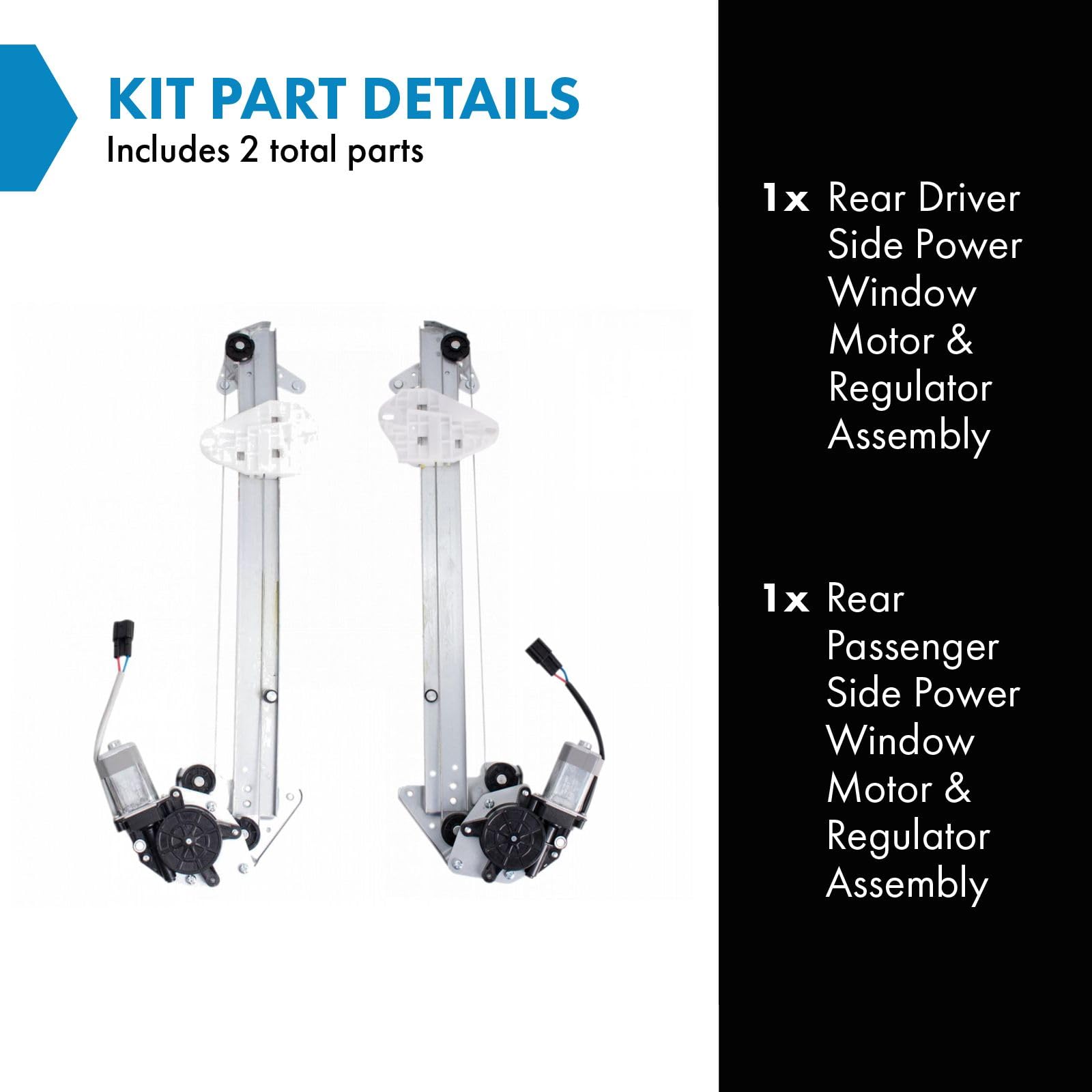Trq Rear Window Regulator Set Power Window Regulator & Motor Assembly Compatible With 2017-2022 Honda Cr-V