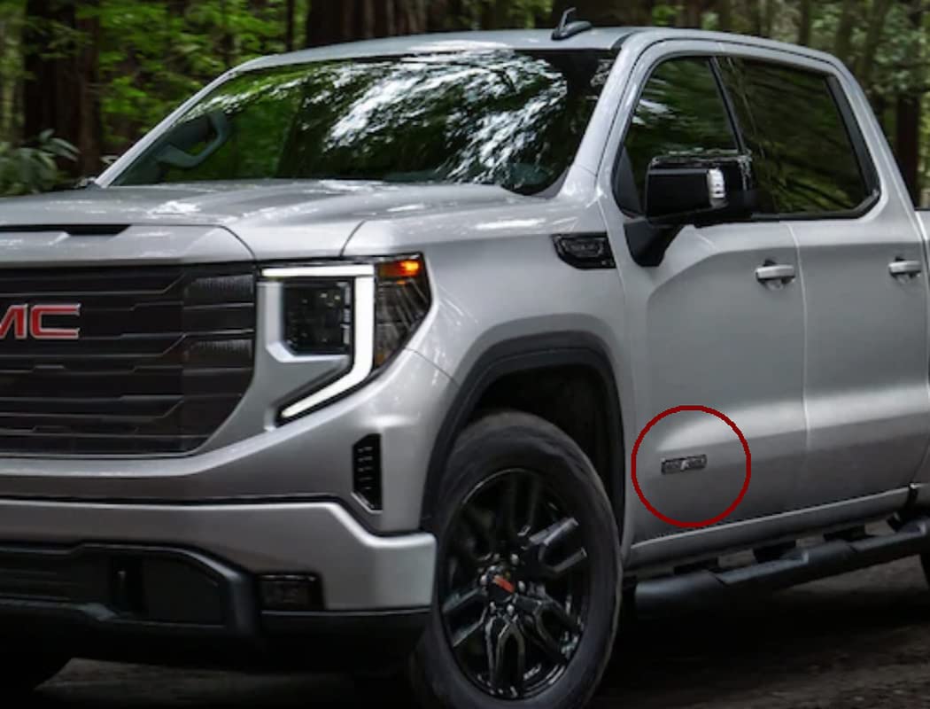 Set of 3 Elevation Emblems Door Tailgate 3D Badge Nameplate Replacement for 2019-2021 Sierra 84682634 (Red)