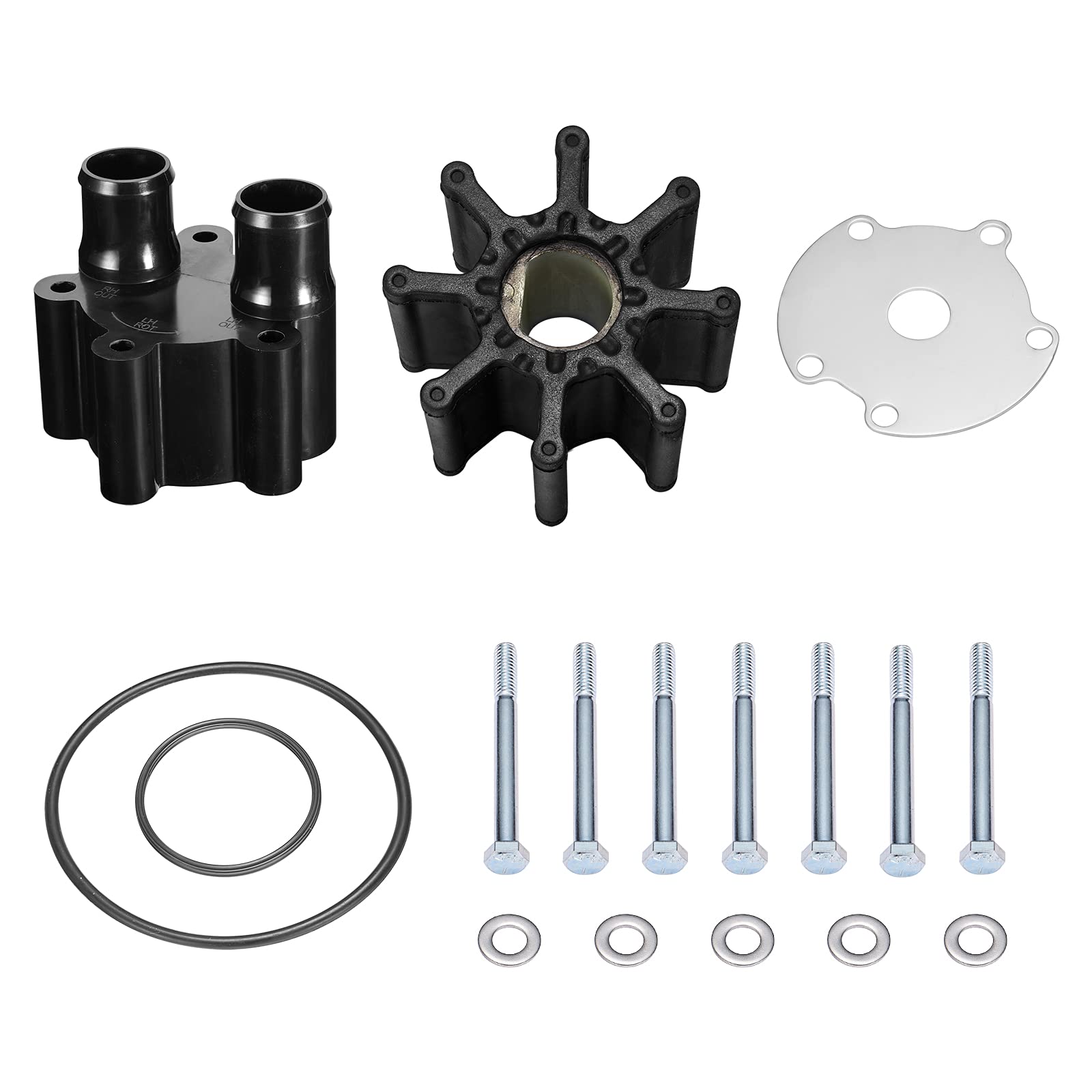 BDFHYK 807151A14 Water Pump Housing and Impeller Repair Kit for Mercruiser Alpha Bravo Engines, Replaces Sierra 18-3150, Quicksi