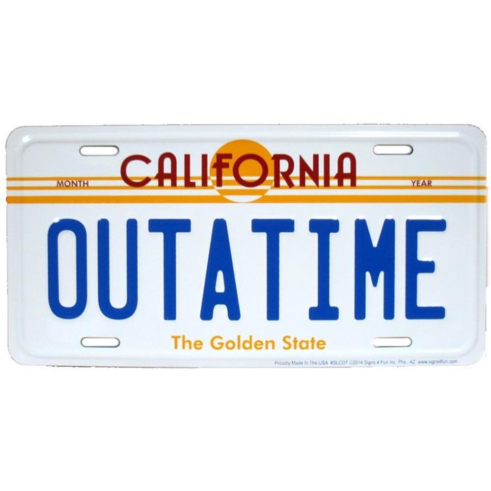 Signs 4 Fun Parody License Plate | Outatime | 12    X 6    Decorative License Plate | Decoration Plate For Vehicle/Wall | Man Ca