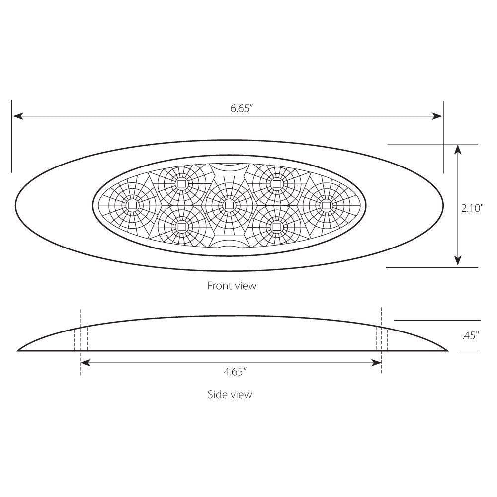 Gg Grand General 77831 Amber Ultra Thin Spyder Y2K 7-Led Marker And Clearance Sealed Light With Clear Lens
