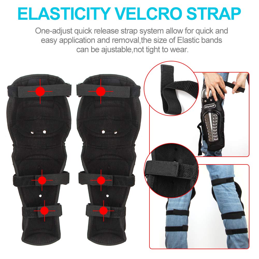 4Pcs Adults Alloy Steel Motorcycle Knee Pads Elbow Guards Motocross Knee Shin Pads Protector