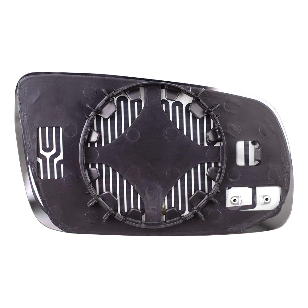 Brock Replacement Driver Side Clear Mirror Glass And Base With Heat W/O Split Glass Compatible With 1999-2007 Golf 1999-2005 A4