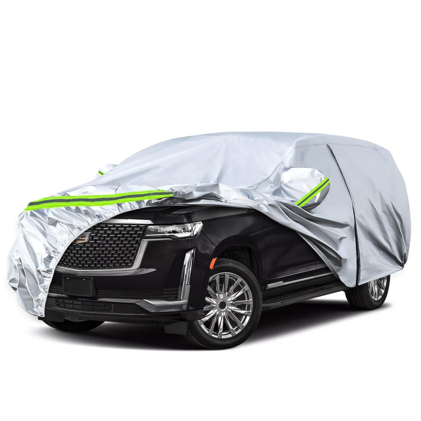 Waterproof Car Covers Replace For 2007-2025 Chevy Suburban/Gmc Yukon Xl/Cadillac Escalade Esv, 6 Layers Silver All Weather Car C
