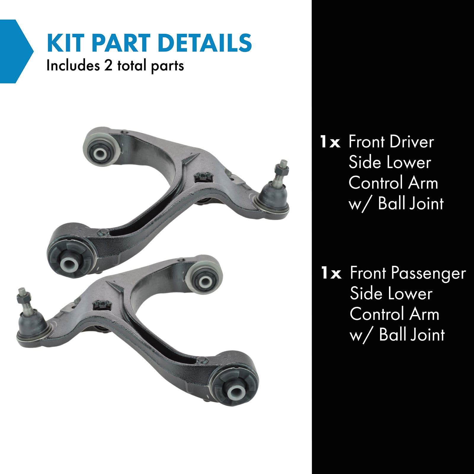 Trq Front Lower Control Arm With Ball Joint Set Compatible With 2005-2010 Dodge Dakota 2006-2009 Mitsubishi Raider 2011 Ram