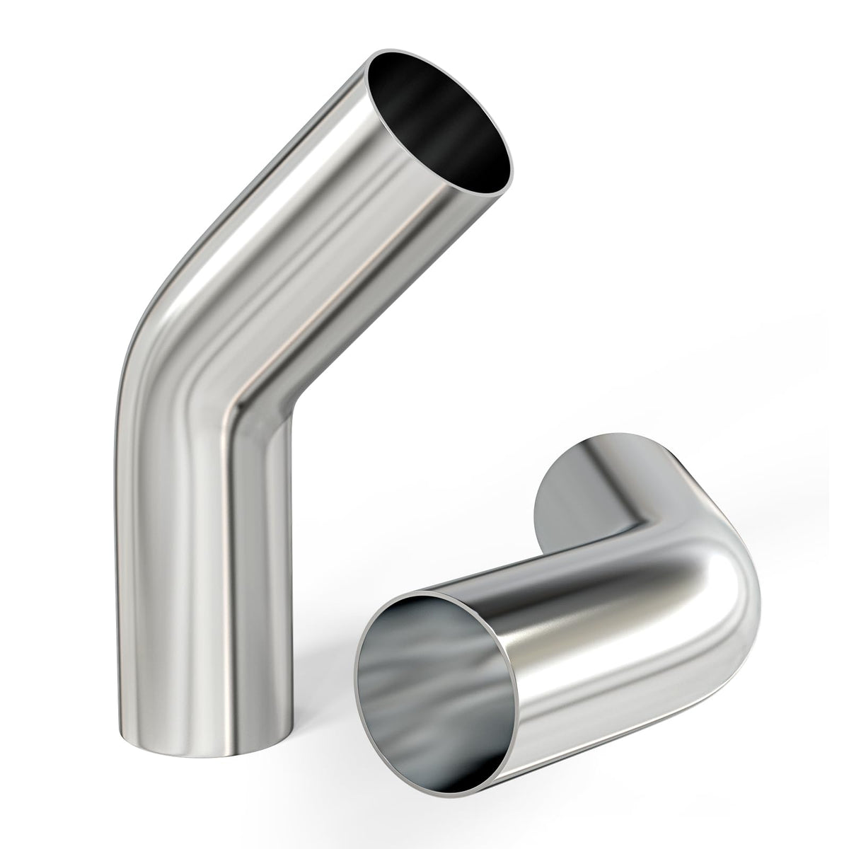 Gasher 2Pcs Intercooler Pipe Aluminum 45 Degree Elbow Alloy Tube 1.5''Od, Leg Length 4'' (100Mm), For Intake And Cooling Systems