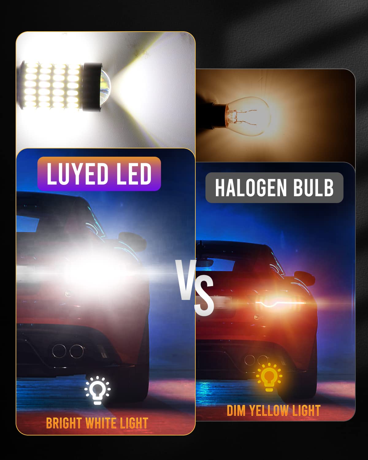 LUYED 1156 1141 LED Bulb 3400 Lumens Extremely Bright 1003 7506 BA15S P21W LED Light Bulbs for Backup Reverse Tail Turn Signal Lights,Xenon White,Pack of 2(Brightest LED in Market)