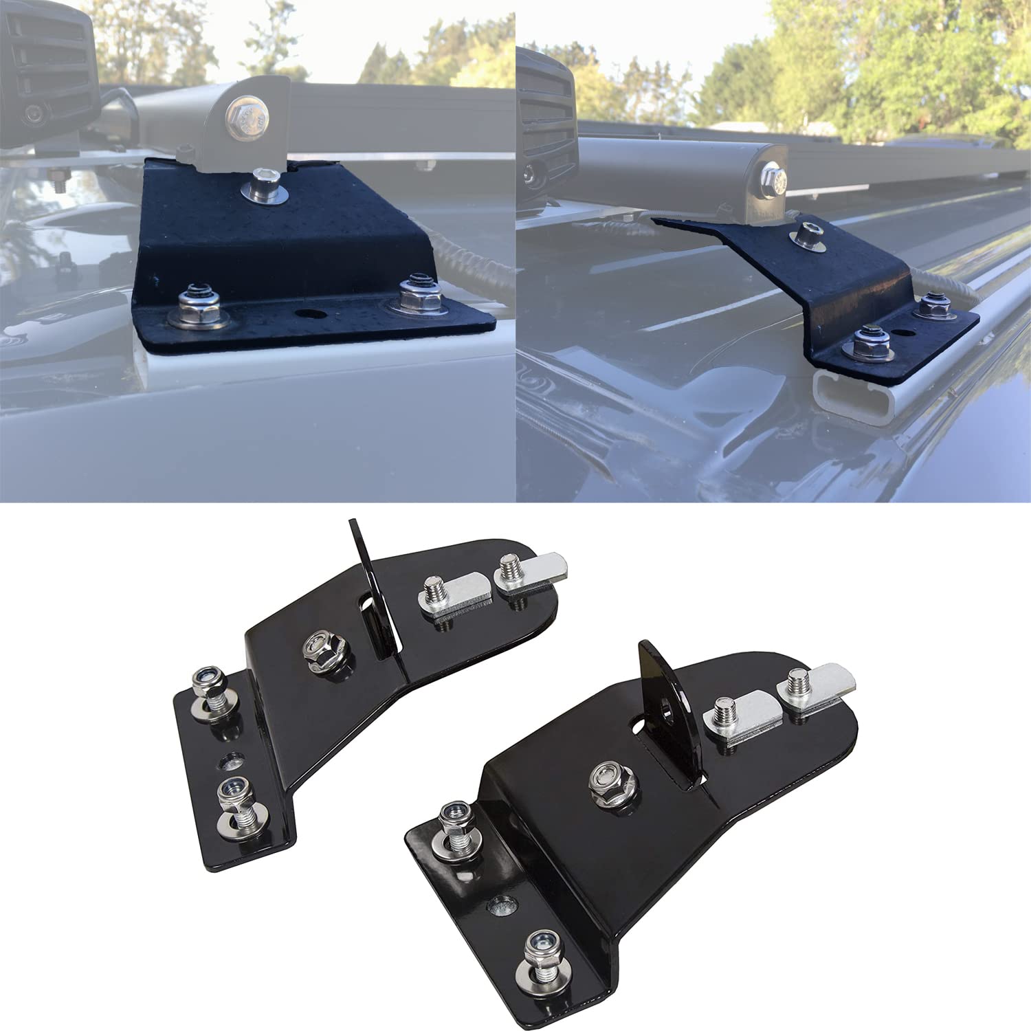 Ecotric Tower Brackets Compatible With 15 17 Series Rounded Profiles Crossbars For Sprinter Pair