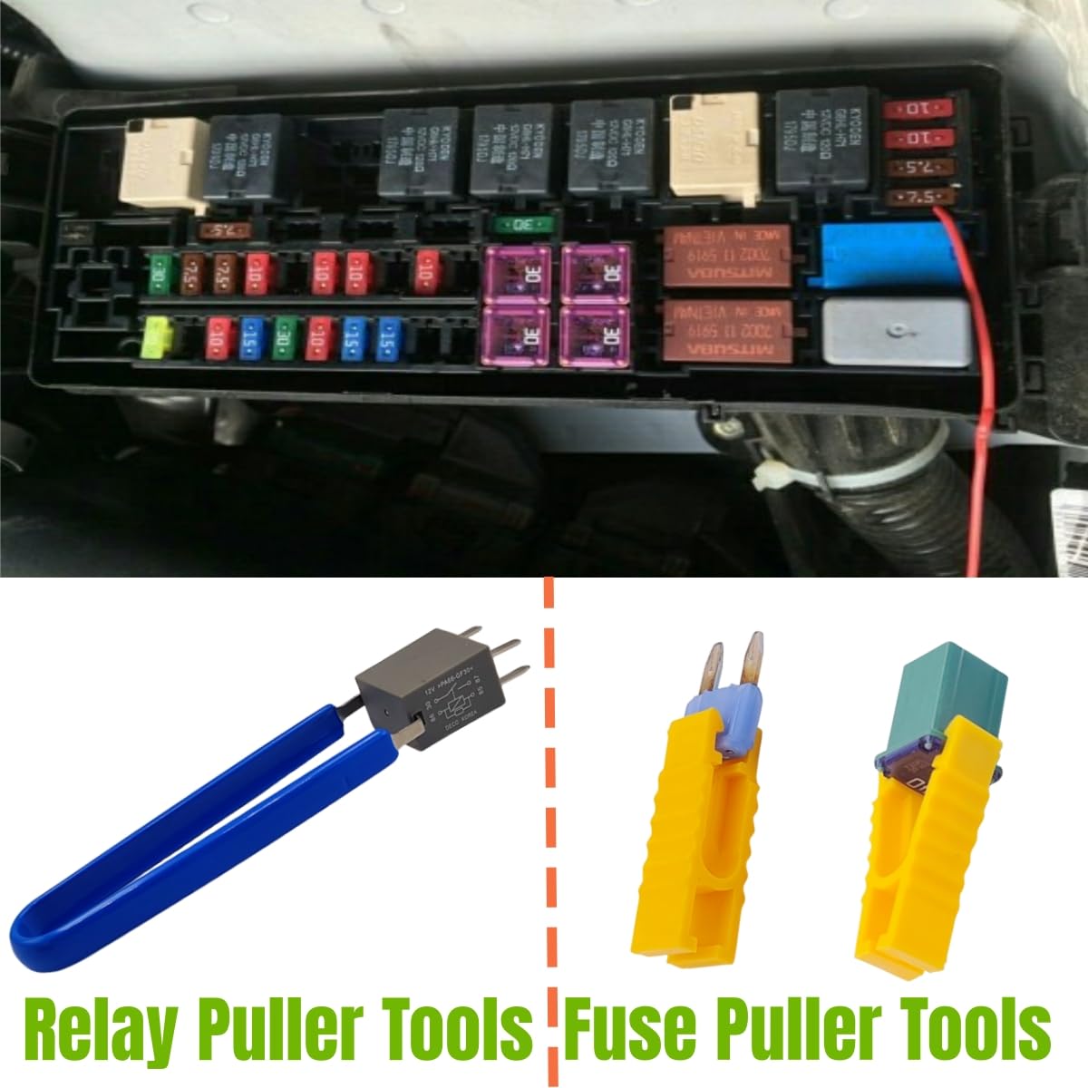 Funayama Automobile Fuse Puller Pliers, Relay Puller Pliers, 6-Pack Car Fuses Puller Tools For Motorcycle Truck Suv Repair Tools