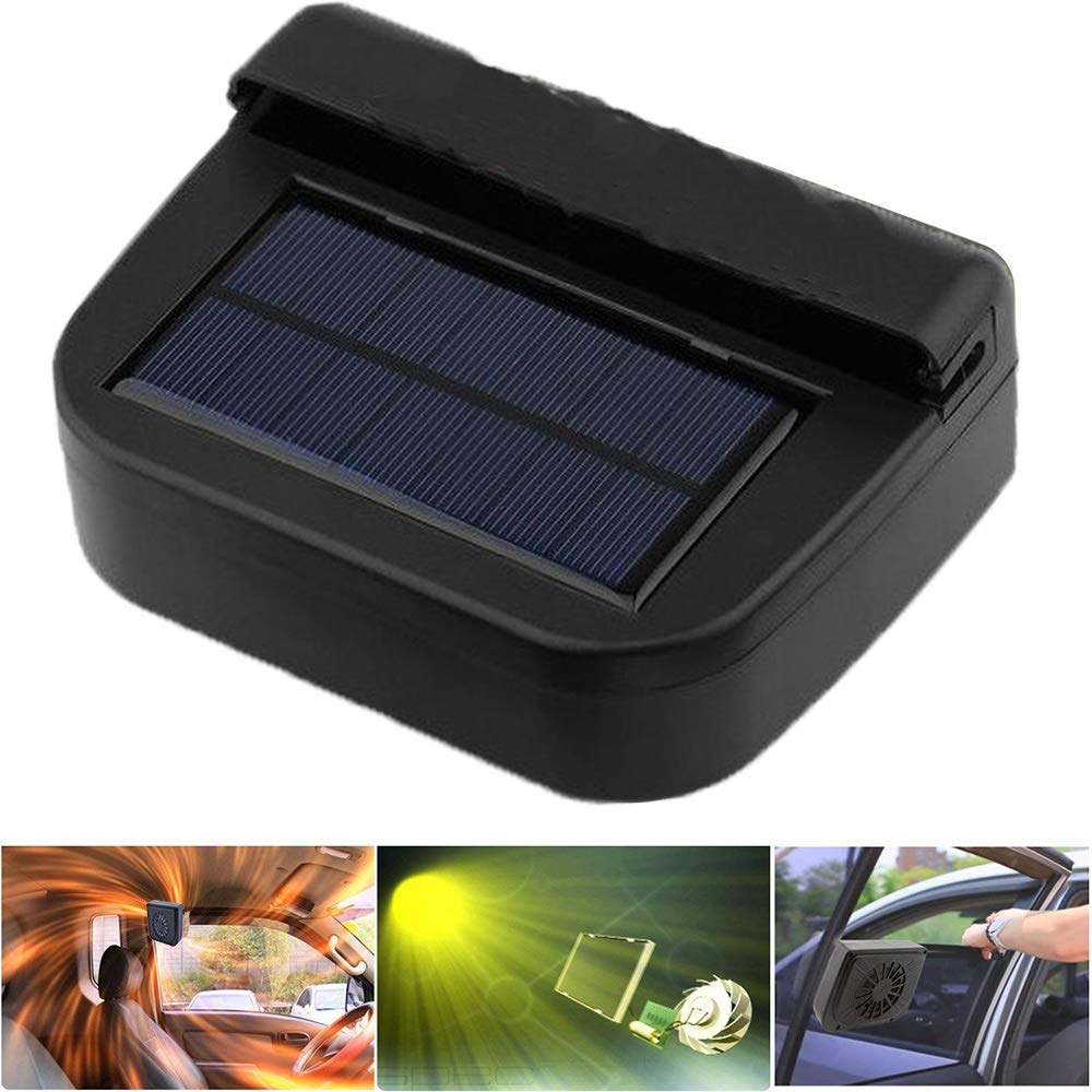 Solar Powered Car Ventilator Window Solar Exhaust Radiator Fan, Window Windshield Auto Air Vent Cooling Fan System Cooler