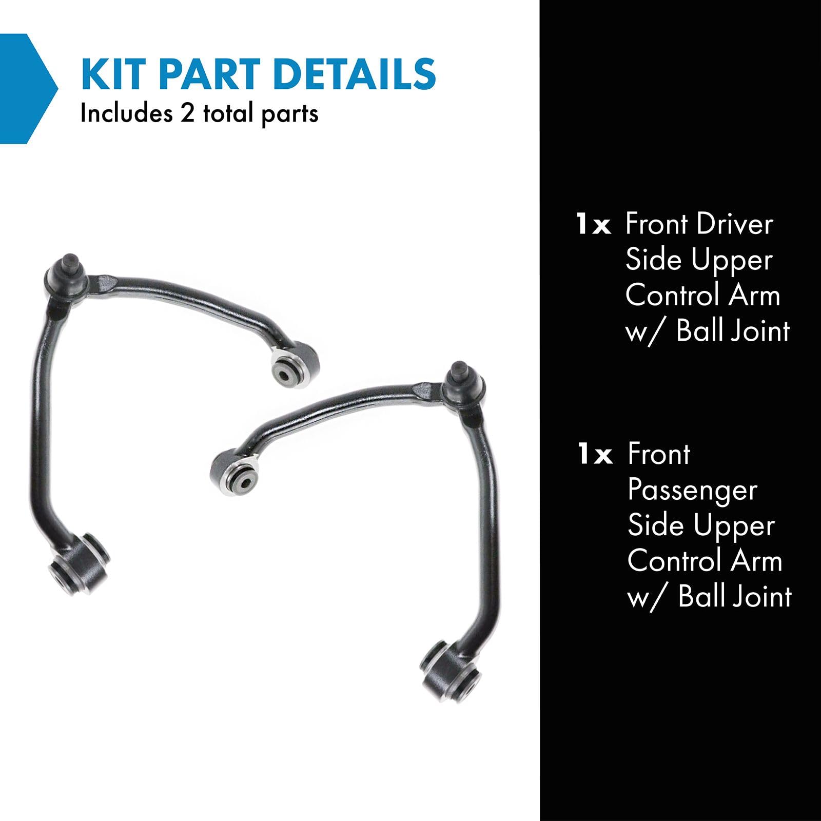 Trq Front Upper Control Arm With Ball Joint Set Compatible With 1995-2002 Kia Sportage