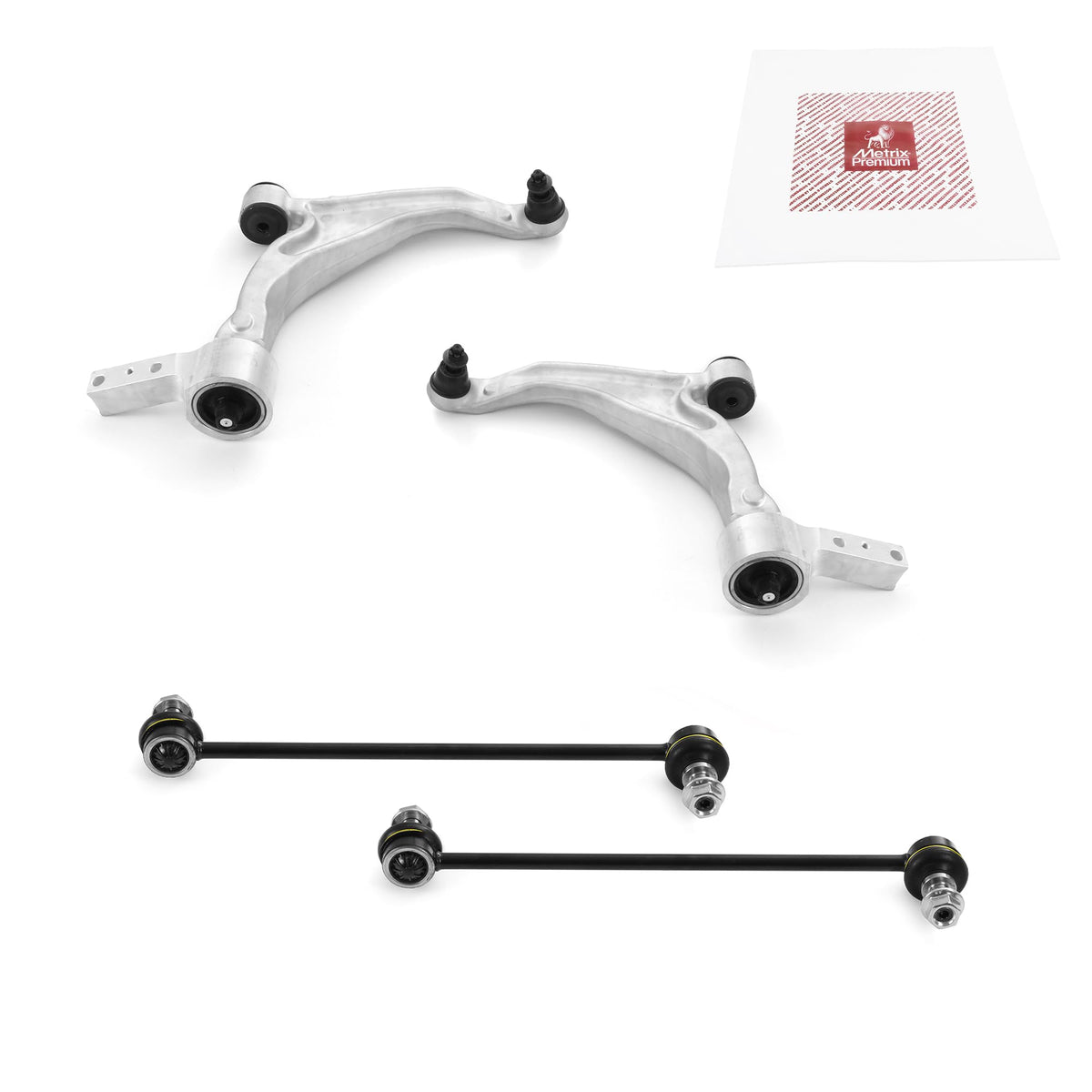 Metrix Premium Chassis Parts - 4 Pc Front L/R Lower Control Arm & Front L/R Sway Bar Stabilizer End Link Kit Fits 2009-2015 Hond