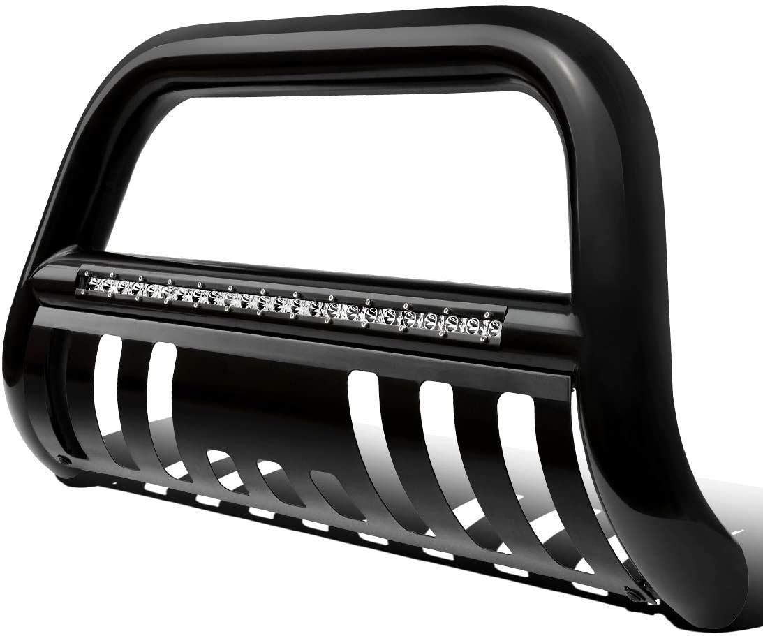 Autosaver88 Bull Bar Led Light Bar Compatible For 05-15 Toyota Tacoma 3'' Tubing Front Grille Brush Push Bumper Guard Chrome Inc