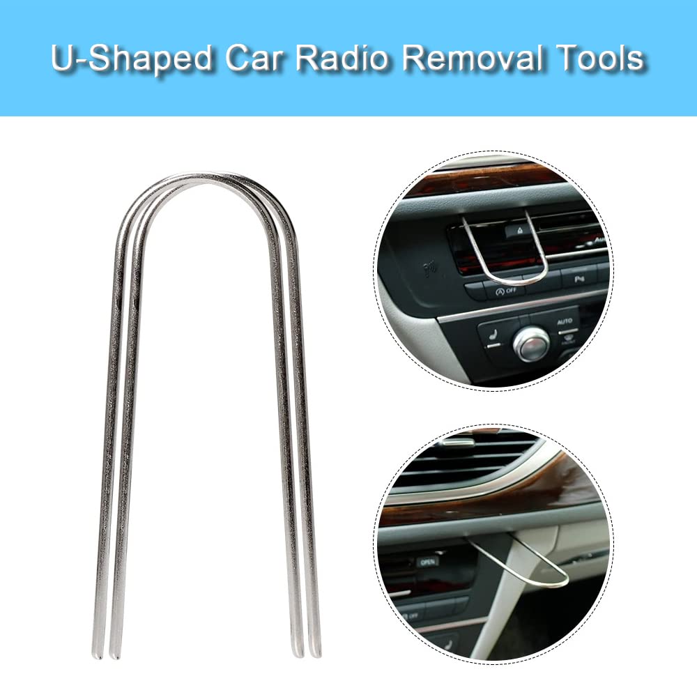 Radio Removal Tool Key And Removal Pry Tool Kit U-Shaped Set For Ford, Volkswagen, Audi, And Mercedes, Most Car Cd Dvd Audio Fre